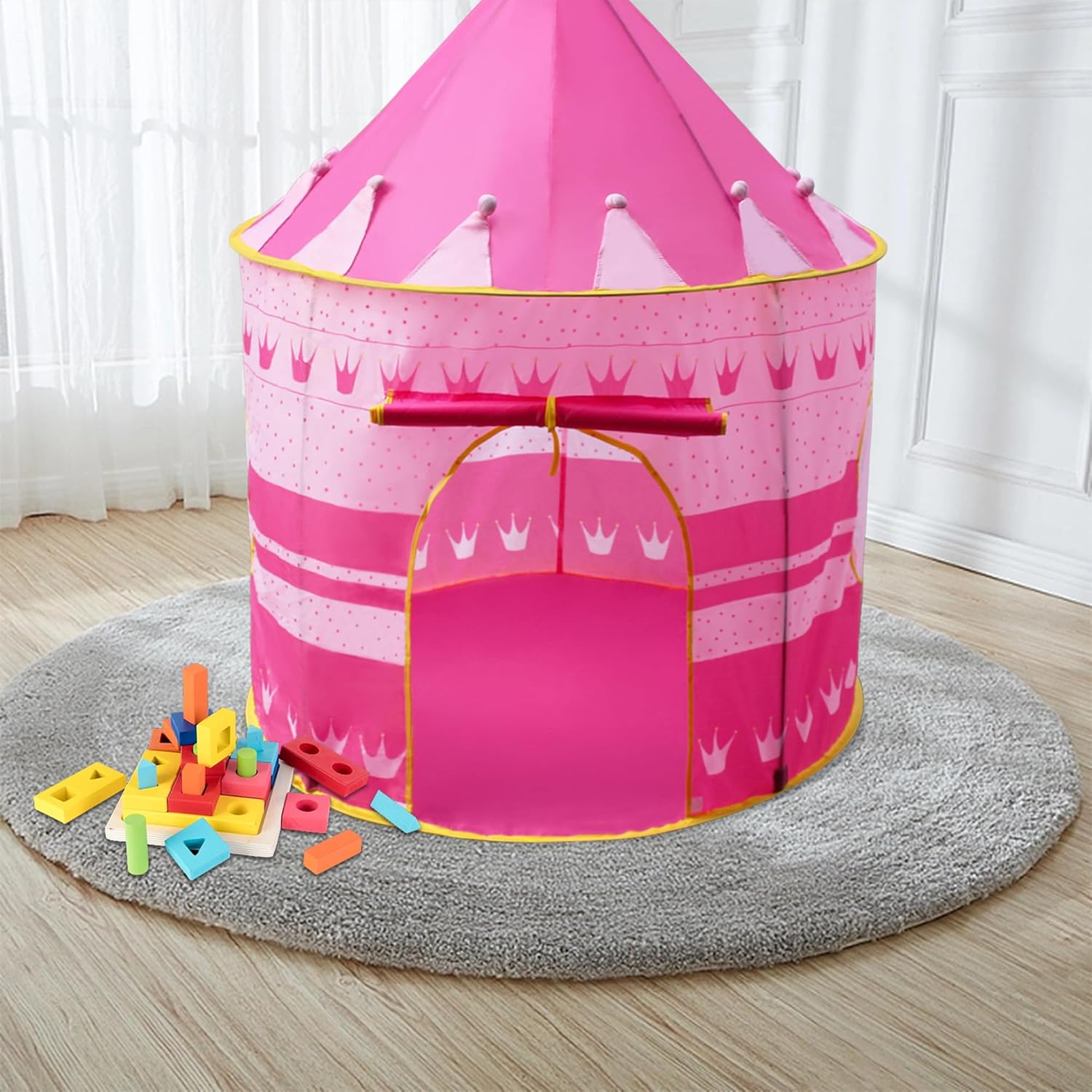 Tienda de campaña Princess Castle, tienda de campaña desplegable para niños, fácil de limpiar, tienda de campaña plegable para interiores y