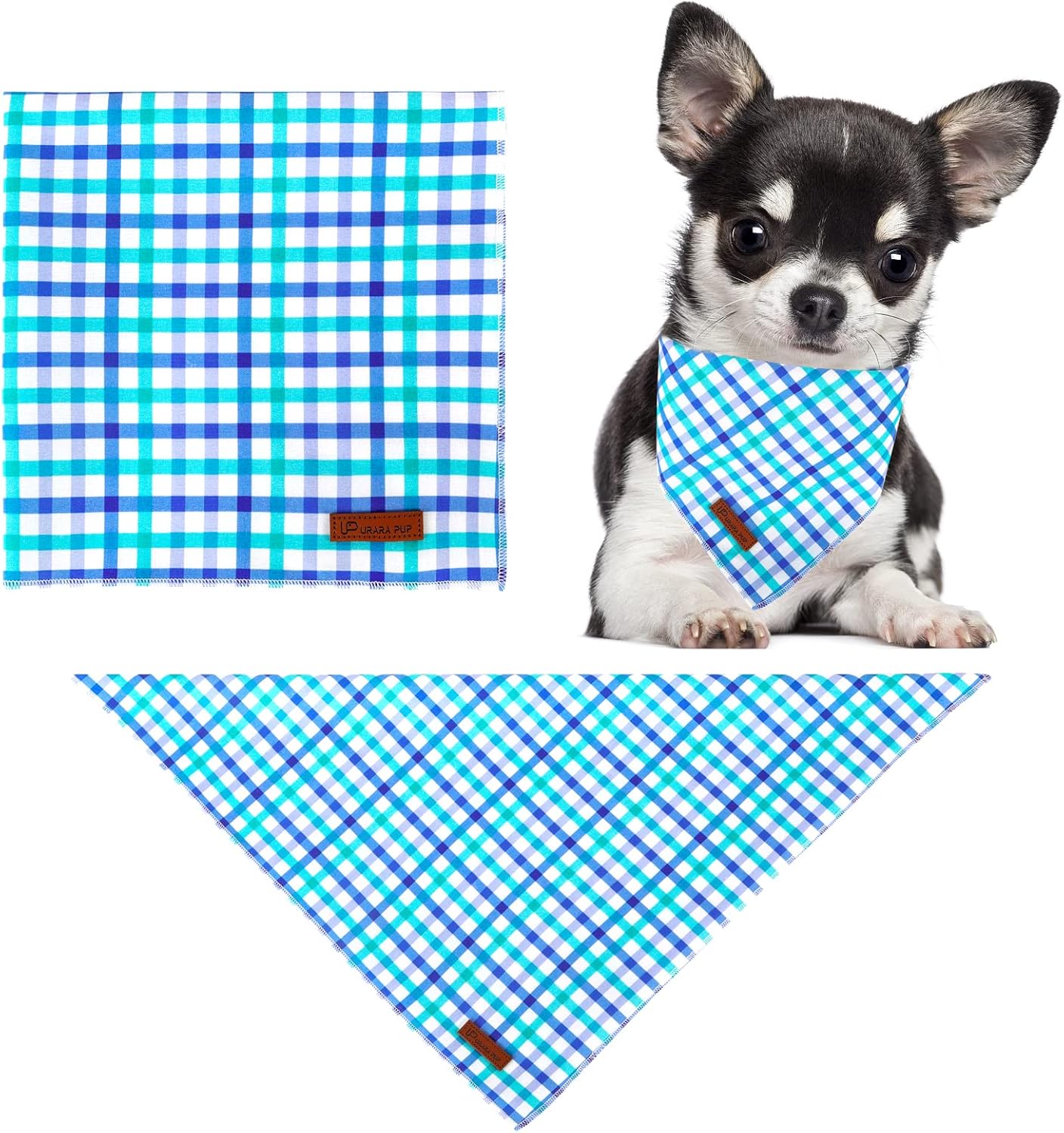 UP URARA PUP Bandana de verano para perro, cómoda bufanda triangular de algodón para perros medianos y grandes, pañuelo lavable para perros machos y