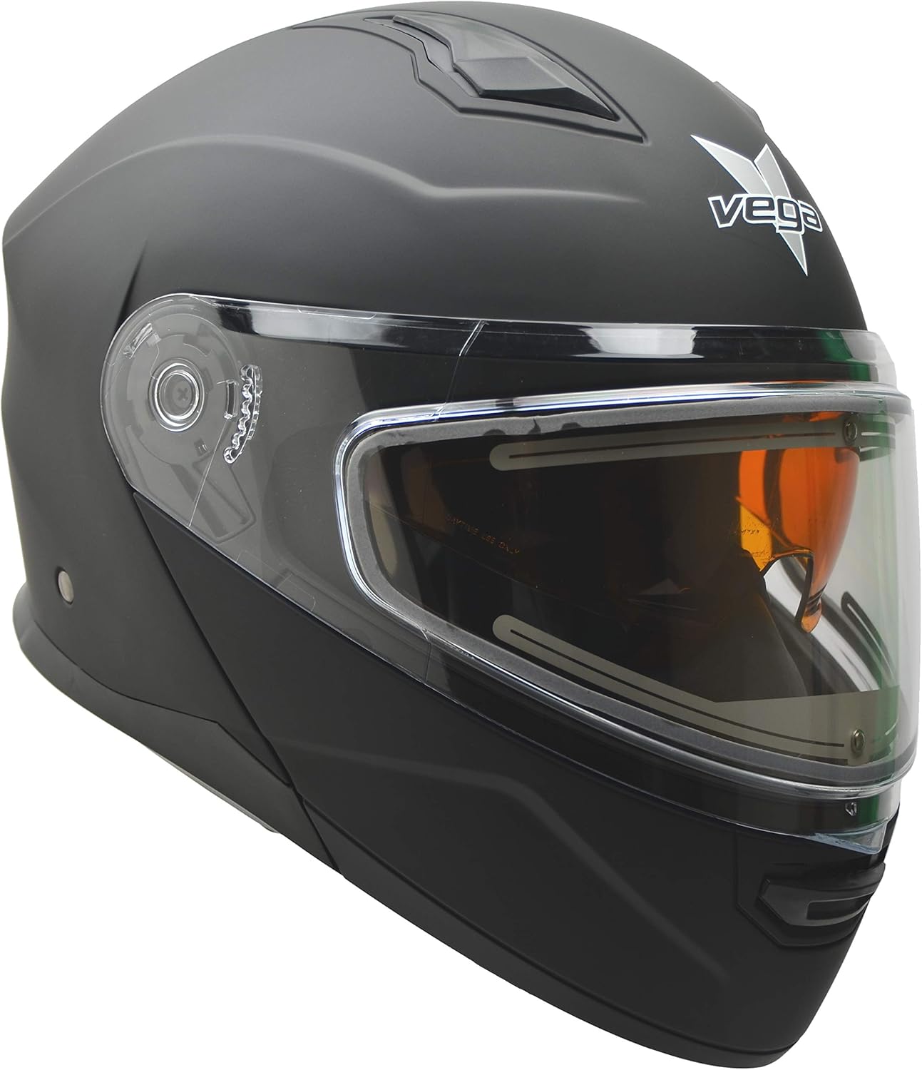 Vega Helmets Caldera Electric Snow 2 – Casco modular para motos de nieve, negro mate, XL