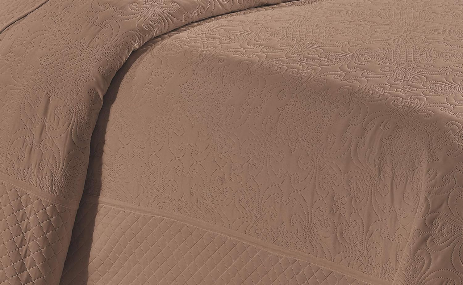 Home Collection – Colcha grande con estampado a relieve, color liso, 3piezas