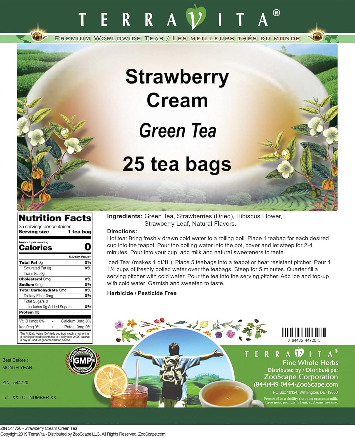 Té Verde Crema Fresa (25 bolsitas de té, ZIN 544720)