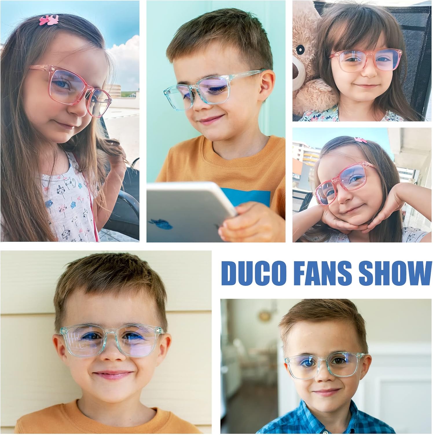 DUCO Gafas de luz azul para niños, para computadora y juegos, anti UV, lentes de luz azul para niños de 6 a 10 años, K028