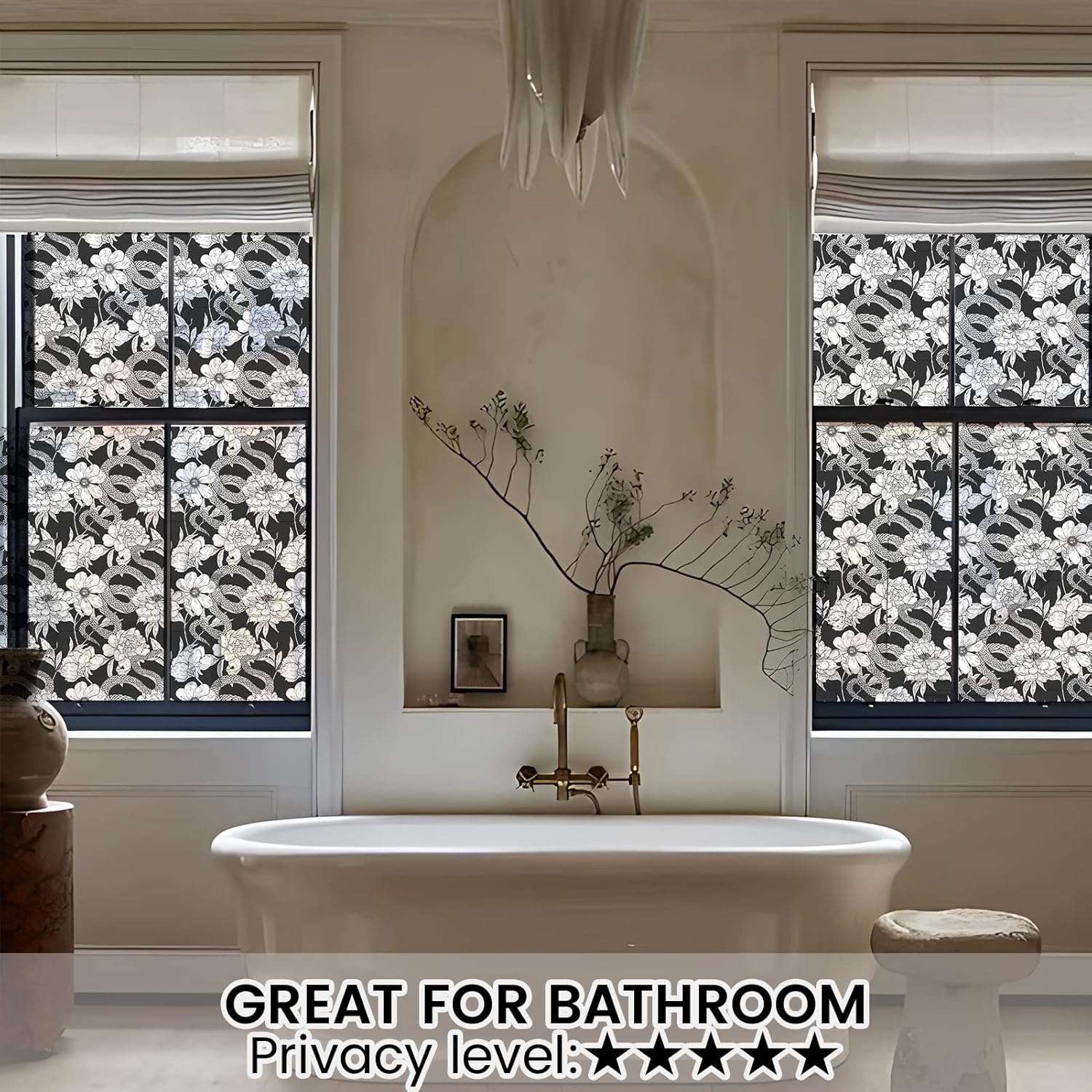 DKTIE Película gótica para ventana, vitral, película estática 3D, no adhesiva, para ventana, decorativa, tecnología de chorro de tinta multicapa,