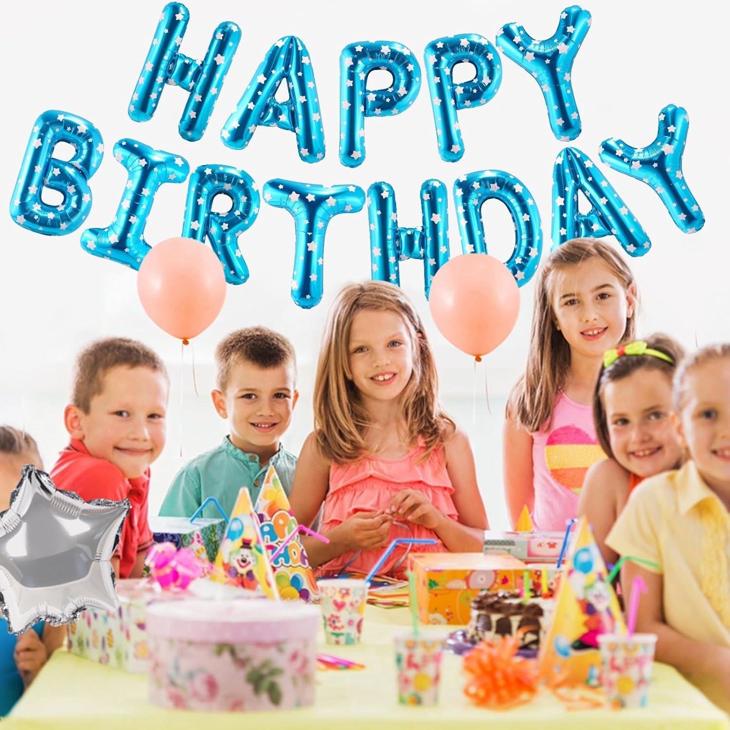 Cartel de feliz cumpleaños, 13 letras de papel de aluminio de Mylar de 16 pulgadas, globos para decoración de fiesta de cumpleaños para niños y