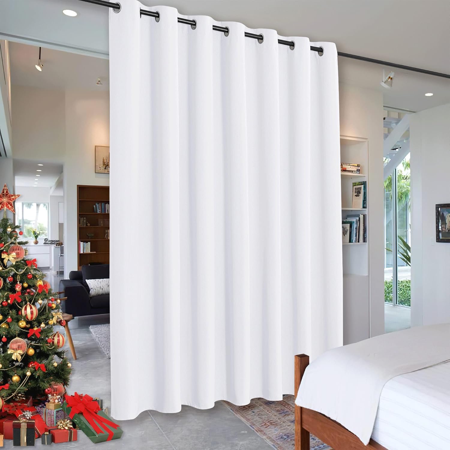 RYB HOME Cortinas extralargas con bloque de luz, persianas de privacidad insonorizadas para cine en casa, oficina, comedor, sala de estar, puerta de