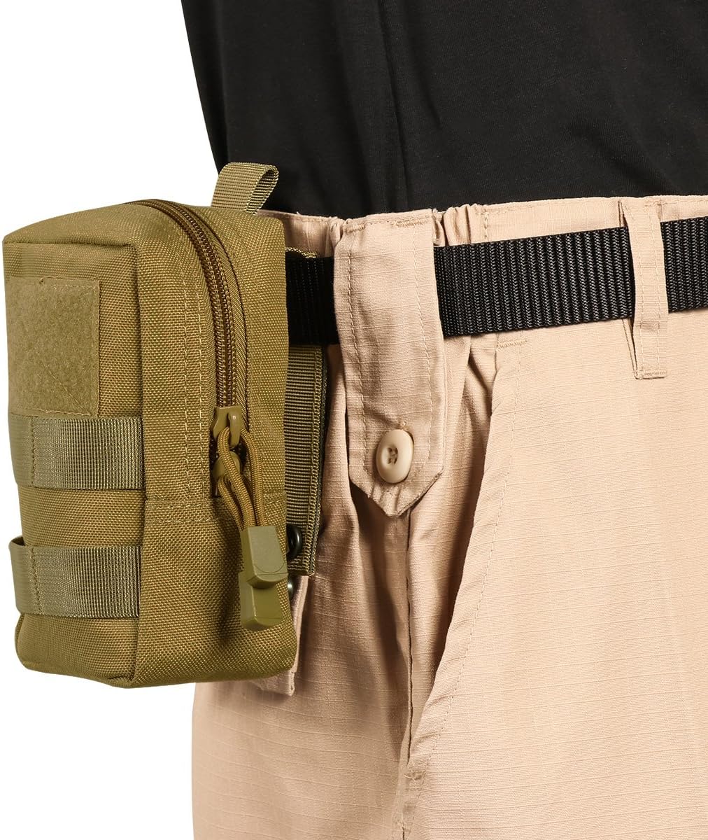 IronSeals Bolsas tácticas Molle multiusos EDC militar de nailon para la cintura, bolsa de utilidad, parches desmontables para arnés de chaleco de