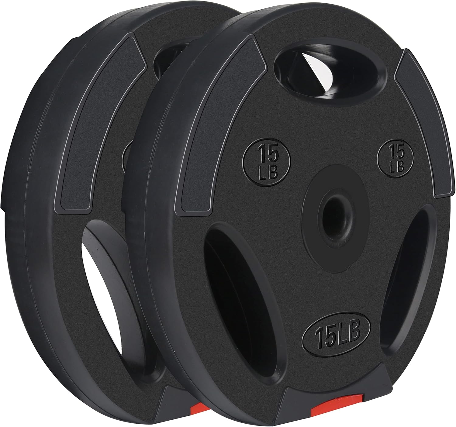 Signature Fitness Vinyl Standard 1-Inch Plate Weight Plate for Strength Training and Weightlifting, Pairs or Sets