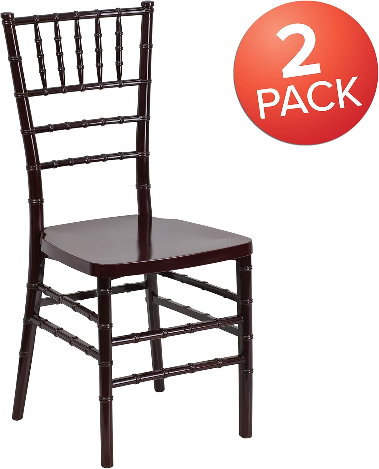 Flash Furniture HERCULES PREMIUM Series Silla apilable de resina de caoba Chiavari