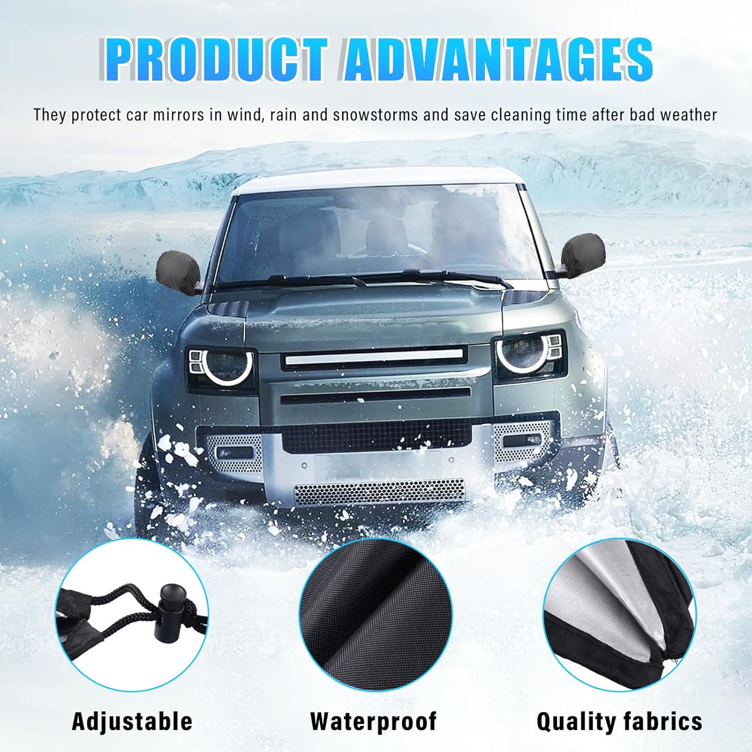 6 fundas impermeables para espejo de visión lateral, cubierta de espejo de protección contra heladas, accesorios de espejo de automóvil con