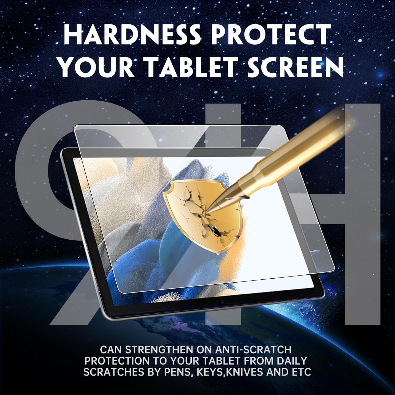 Paquete de 2 protectores de pantalla compatibles con Samsung Galaxy Tab A8 de 10.5 pulgadas, modelo SM-X200X205X207, película de vidrio templado