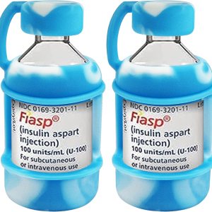 Protector de viales de insulina, funda protectora de silicona para botellas de insulina de 0.3 fl oz (azul) Protector de viales de insulina, funda protectora de silicona para botellas de insulina de 0.3 fl oz (azul)