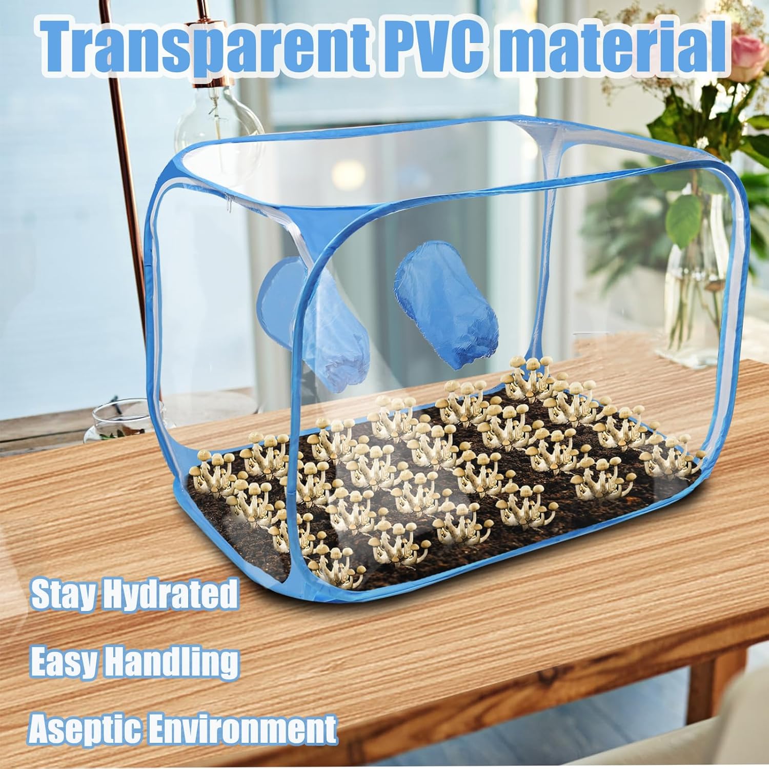 Still Air Box, kit de cultivo de hongos, caja de aire portátil compacta para amantes de los hongos, cámara de fructificación de hongos para