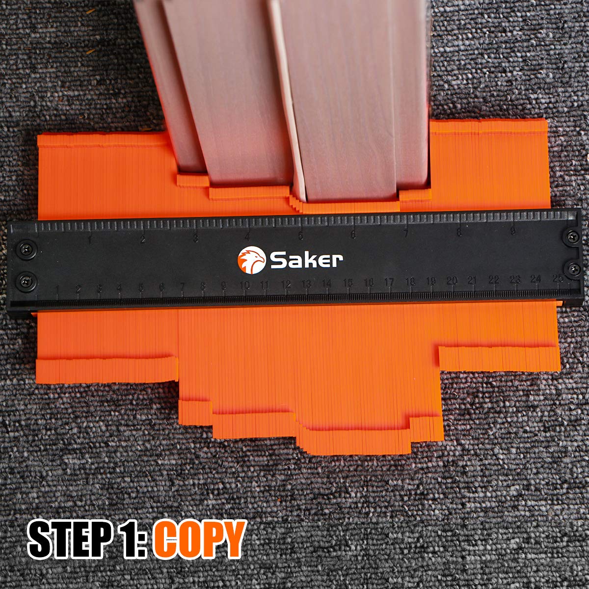 Saker Herramienta para medir y duplicar contornos, bloqueo a 10 pulgadas, ajustable y precisa, ideal para duplicar formas irregulares en trabajos de