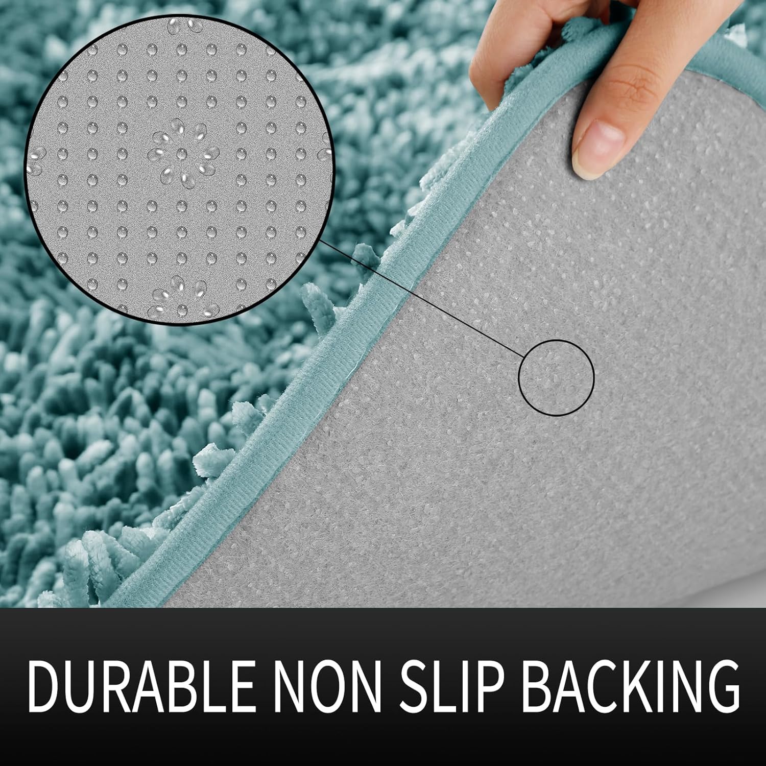 Yimobra Alfombras de inodoro en forma de U, felpilla de lujo extra gruesa en forma de U, tapete de contorno antideslizante para suelo de baño, suave