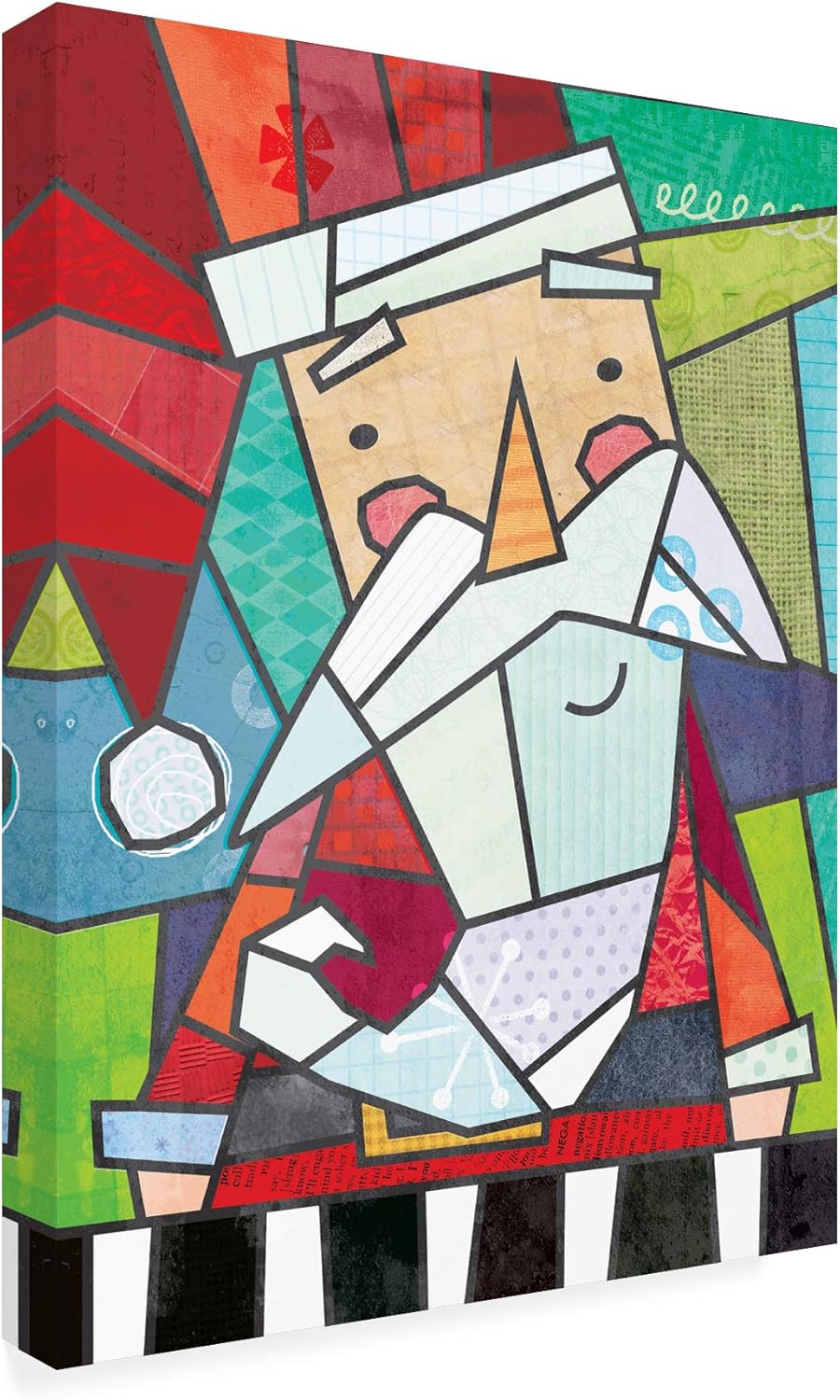 Trademark Fine Art, Santa vitral de 14×19 de Holli Conger
