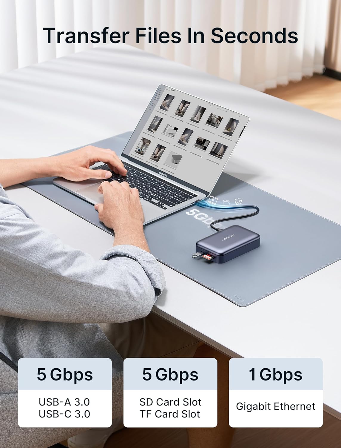 JSAUX Estación de acoplamiento compatible con Steam Deck ROG Ally portátil, base de Steam Deck 10 en 1 con HDMI 4K, 100 W PD, USB 3.0, LAN de 1000