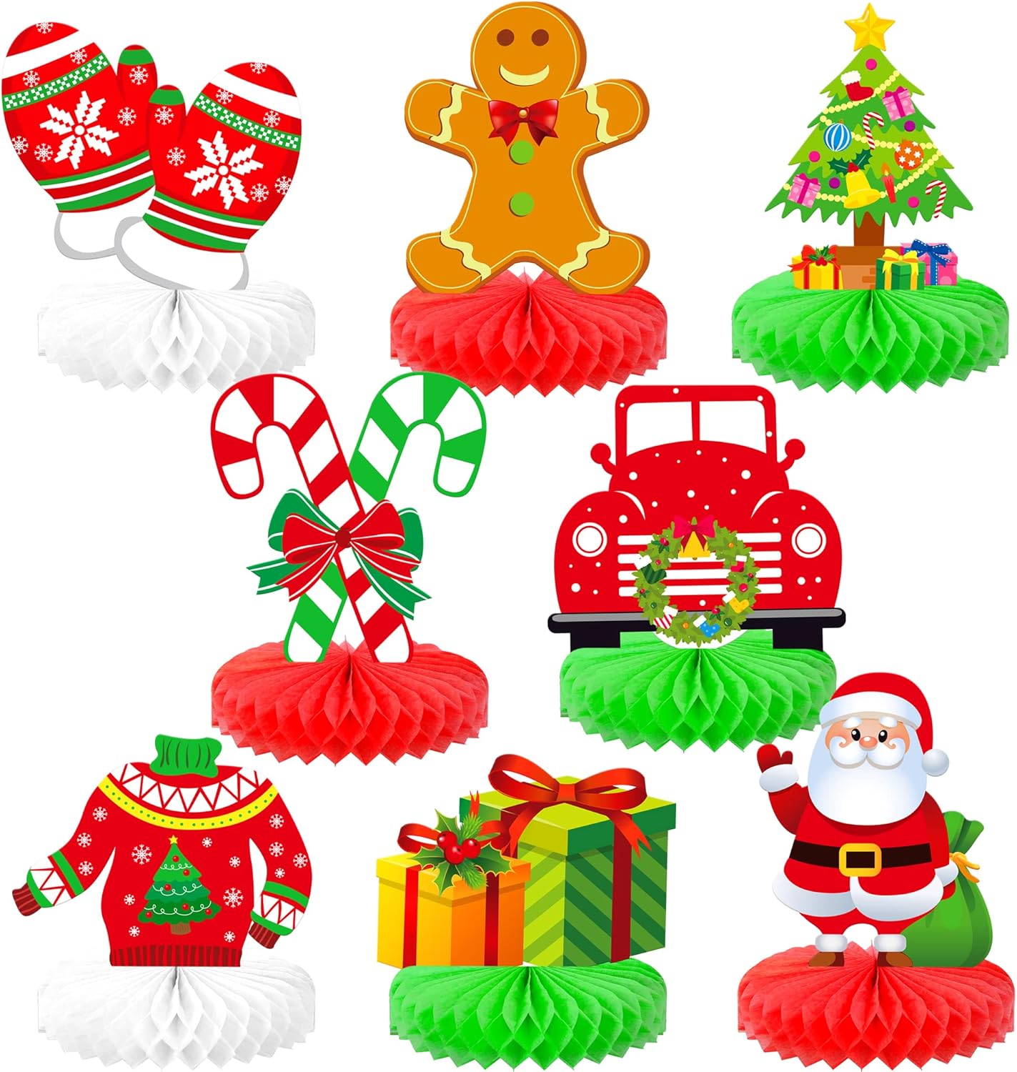 KatchOn, Centros de mesa de Navidad para mesas, paquete de 8  Centros de mesa de Navidad, mesa de camión de Navidad para decoraciones de mesa de