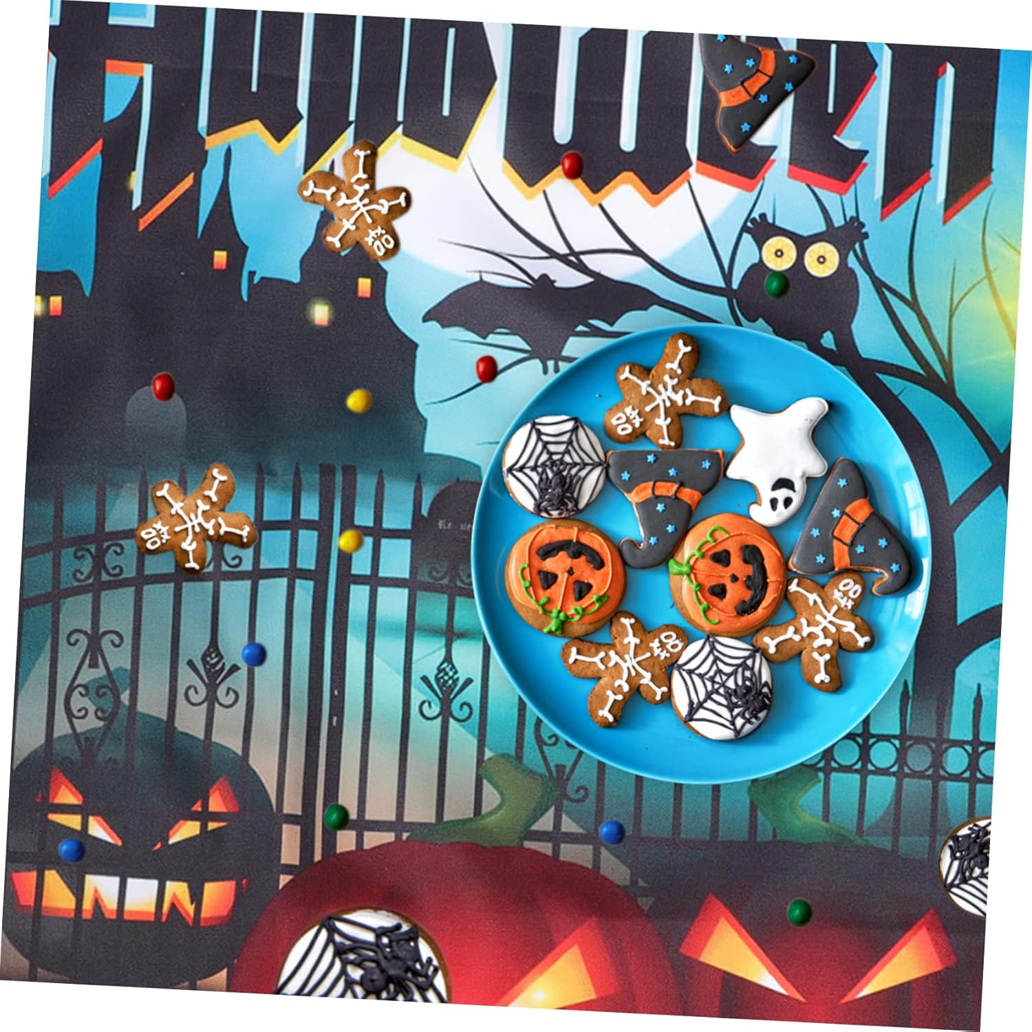 HOMSFOU Halloween Tablecloth Halloween Table Cover Table Runner Halloween Table Flag Ghost Festival Tablecloth Halloween Table Cloth Party Prop