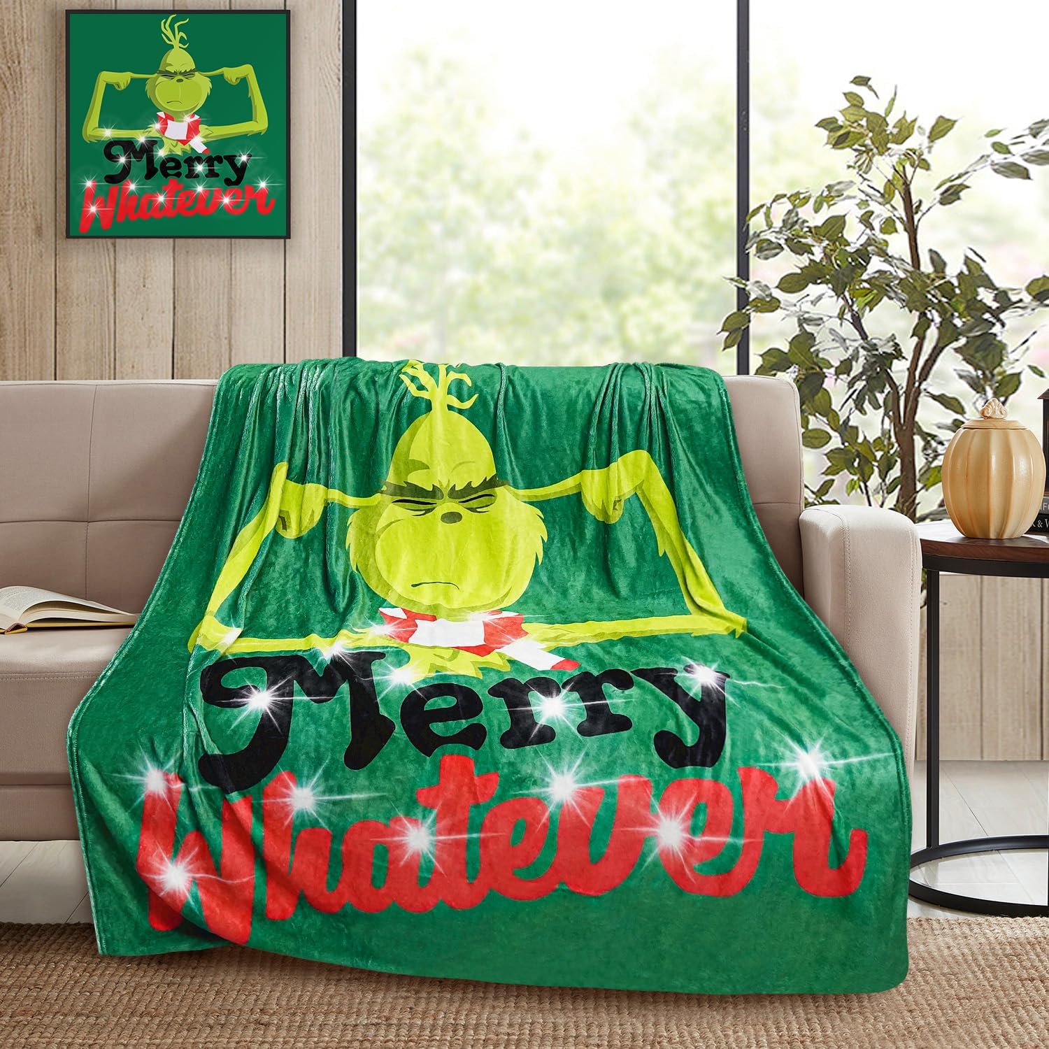 Metawu Manta de Navidad de 60 x 50 pulgadas, manta de forro polar para el hogar, cama, sofá, sillas, dormitorio