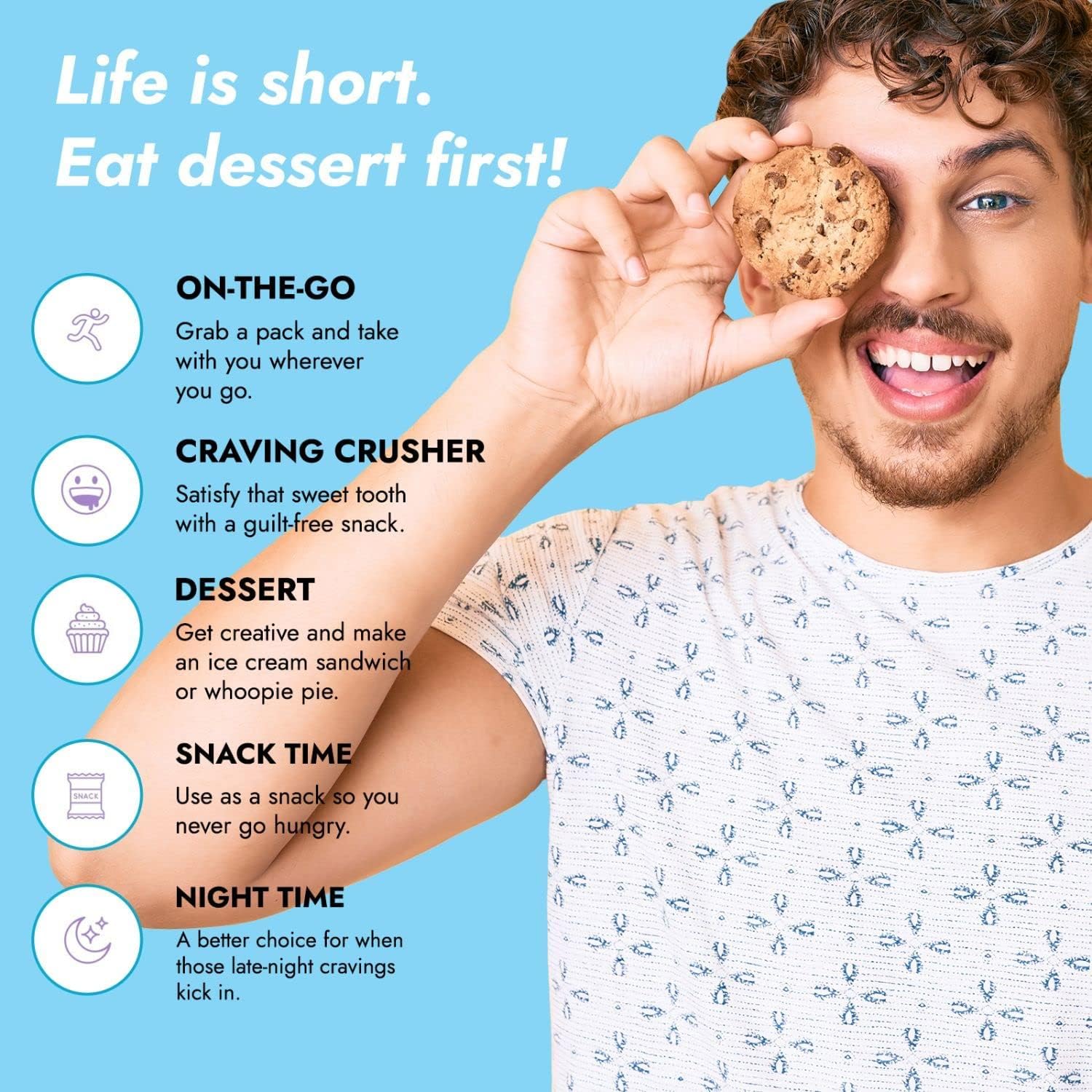 321glo Protein+ Cookies  Galletas horneadas suaves con colágeno de alto contenido en proteínas, 0.55 oz de proteína, aperitivo para hombres, mujeres