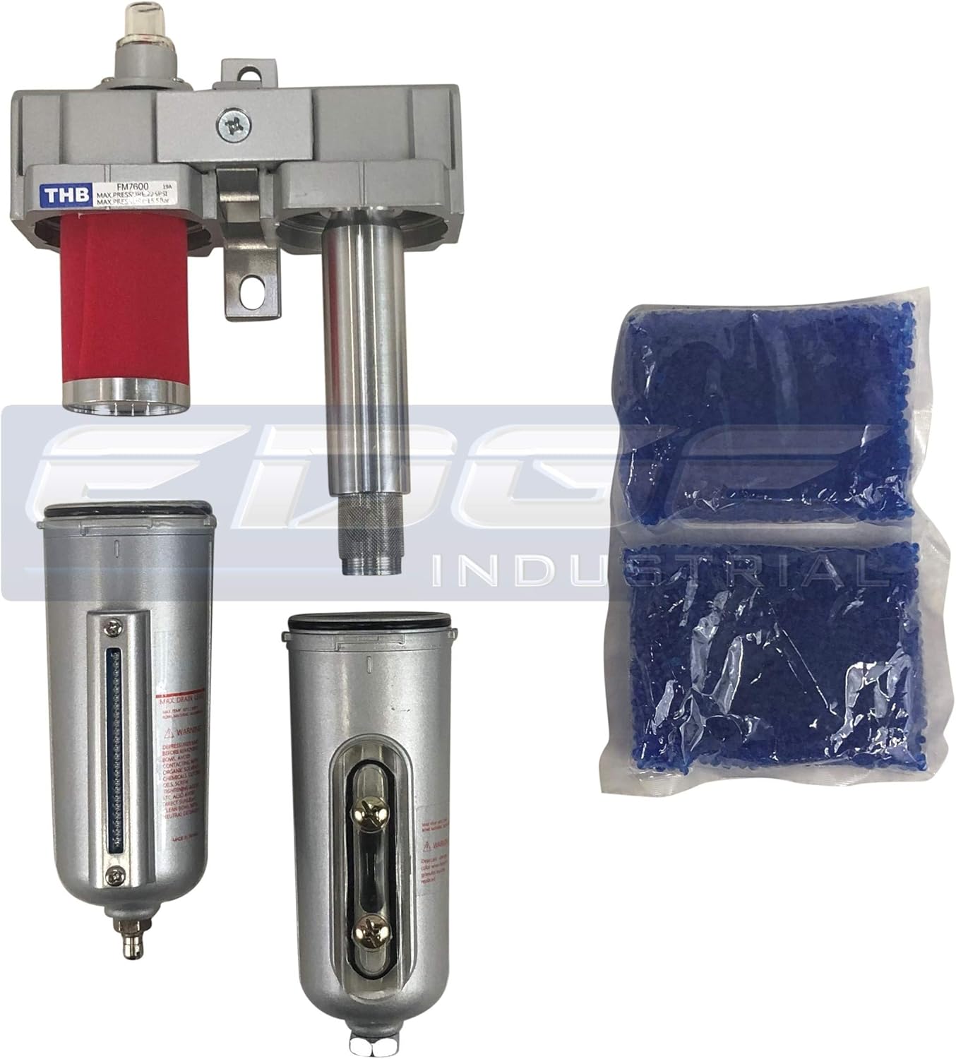 Filtro de carbón de grado industrial de 34 pulgadas NPT, filtro de cocción en línea y desecante para secado de aire con cuencos de metal para