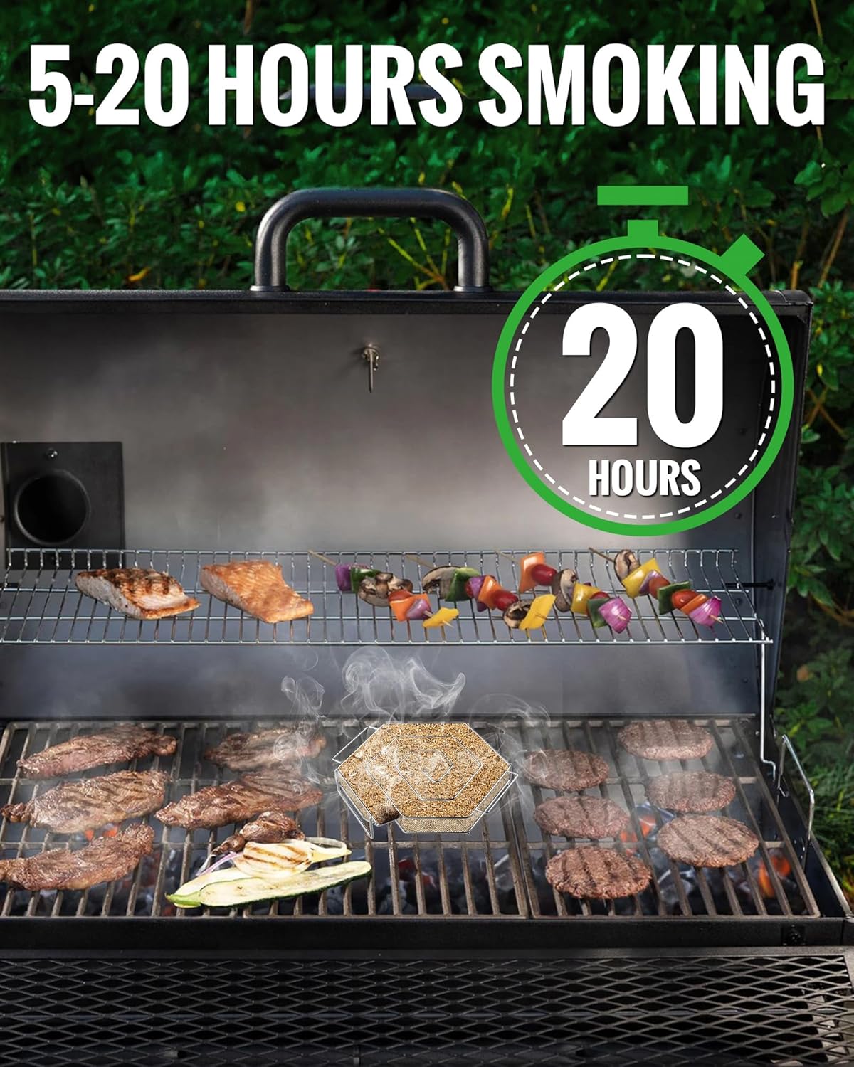 Generador de humo frío, generador de ahumador frío para parrilla de barbacoa, acero inoxidable para ahumar en caliente y frío, ahumador de alimentos