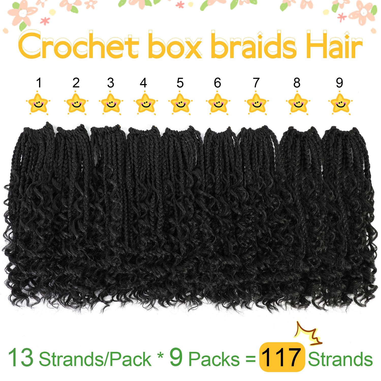 Fulcrum Goddess Box – Trenzas de ganchillo de 10 pulgadas, paquete de 9 paquetes de trenzas de ganchillo para mujeres negras, trenzas de ganchillo