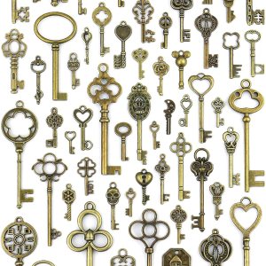 YETOOME 70 dijes de llaves de esqueleto vintage, estilo mixto de bronce antiguo, juego de llaves para colgantes, manualidades, joyería, regalos de YETOOME 70 dijes de llaves de esqueleto vintage, estilo mixto de bronce antiguo, juego de llaves para colgantes, manualidades, joyería, regalos de