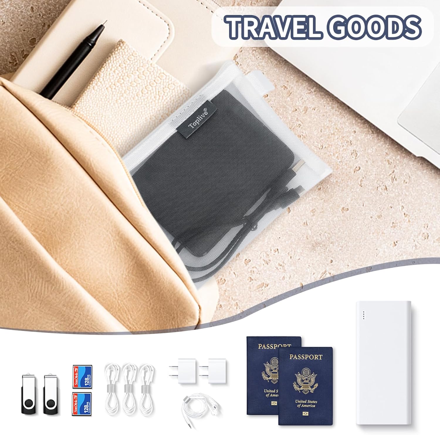 Toplive Juego de 3 estuches para lápices, bolsa transparente para lápices de examen, bolsa de malla con cremallera para bolígrafos, bolsa de