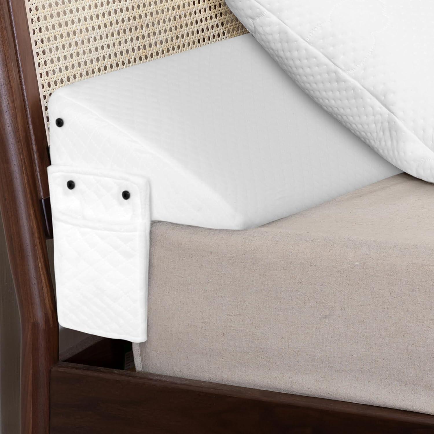 Almohada de cuña de cama, almohada de cabecero, cuña de colchón, cierra el espacio (0-8 pulgadas) entre tu colchón y cabecero, relleno de espacio de