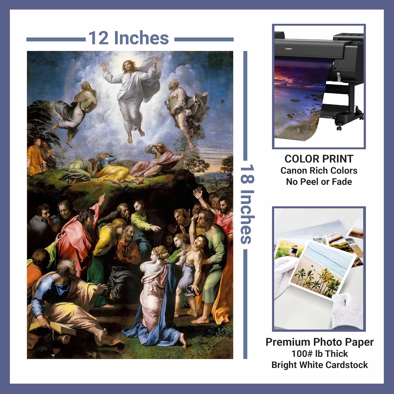 The Transfiguration by Raphael – Póster decorativo para pared, impresión sin marco, decoración para el hogar y la oficina, imágenes e impresiones,