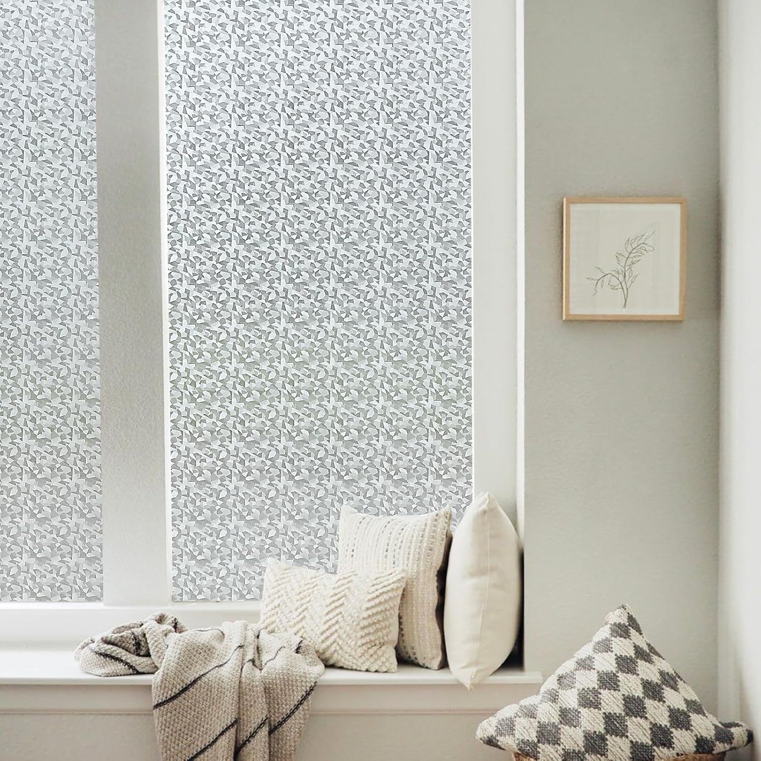 Película de privacidad esmerilada para ventana, vinilo de diamante 3D, calcomanías decorativas para ventana, protección UV, adhesivos estáticos para