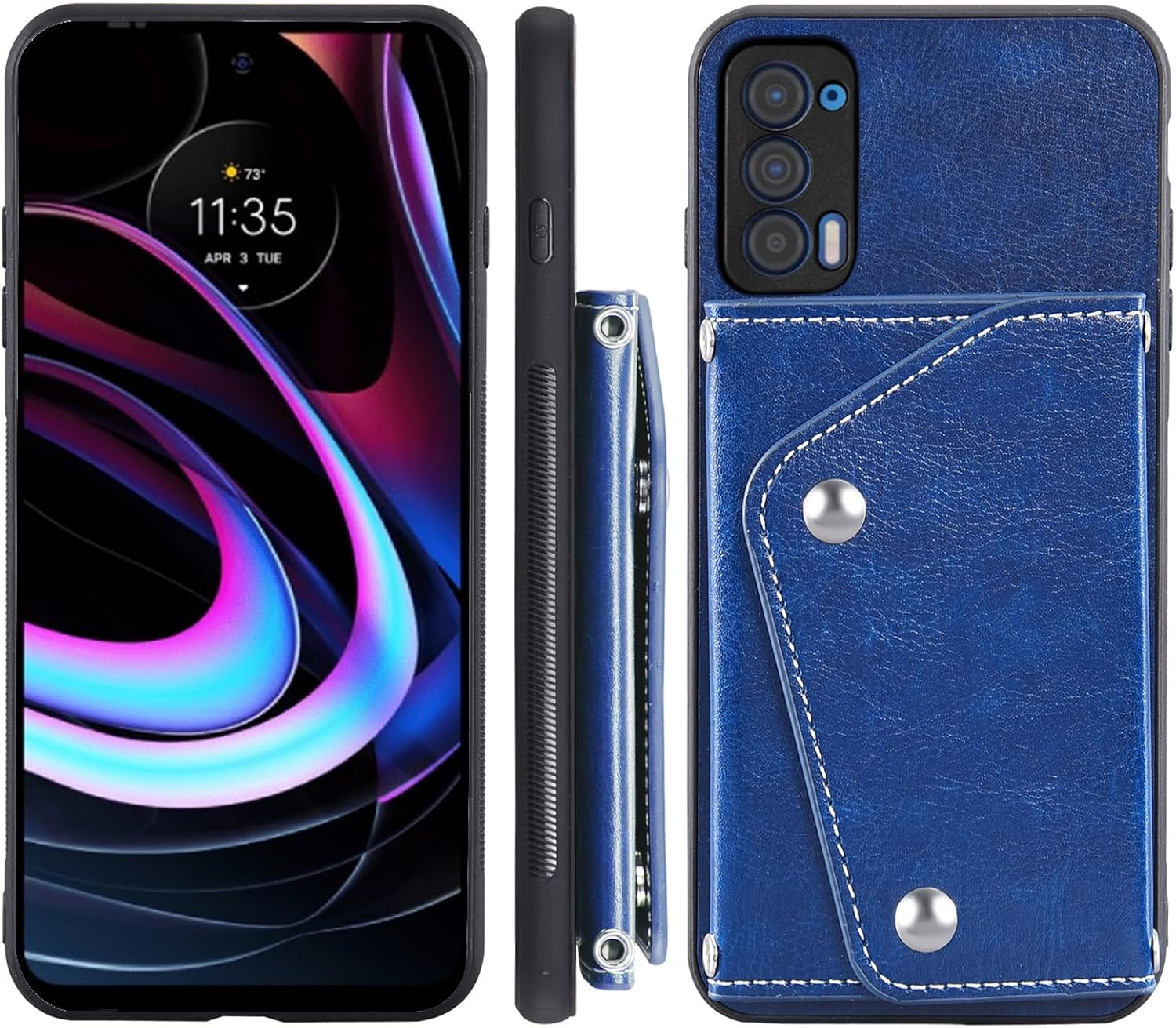 Asuwish Funda para teléfono Motorola Moto Edge 2021MotoEdge 5G UW 2021 con protector de pantalla y tarjetero para tarjeta de crédito, soporte de