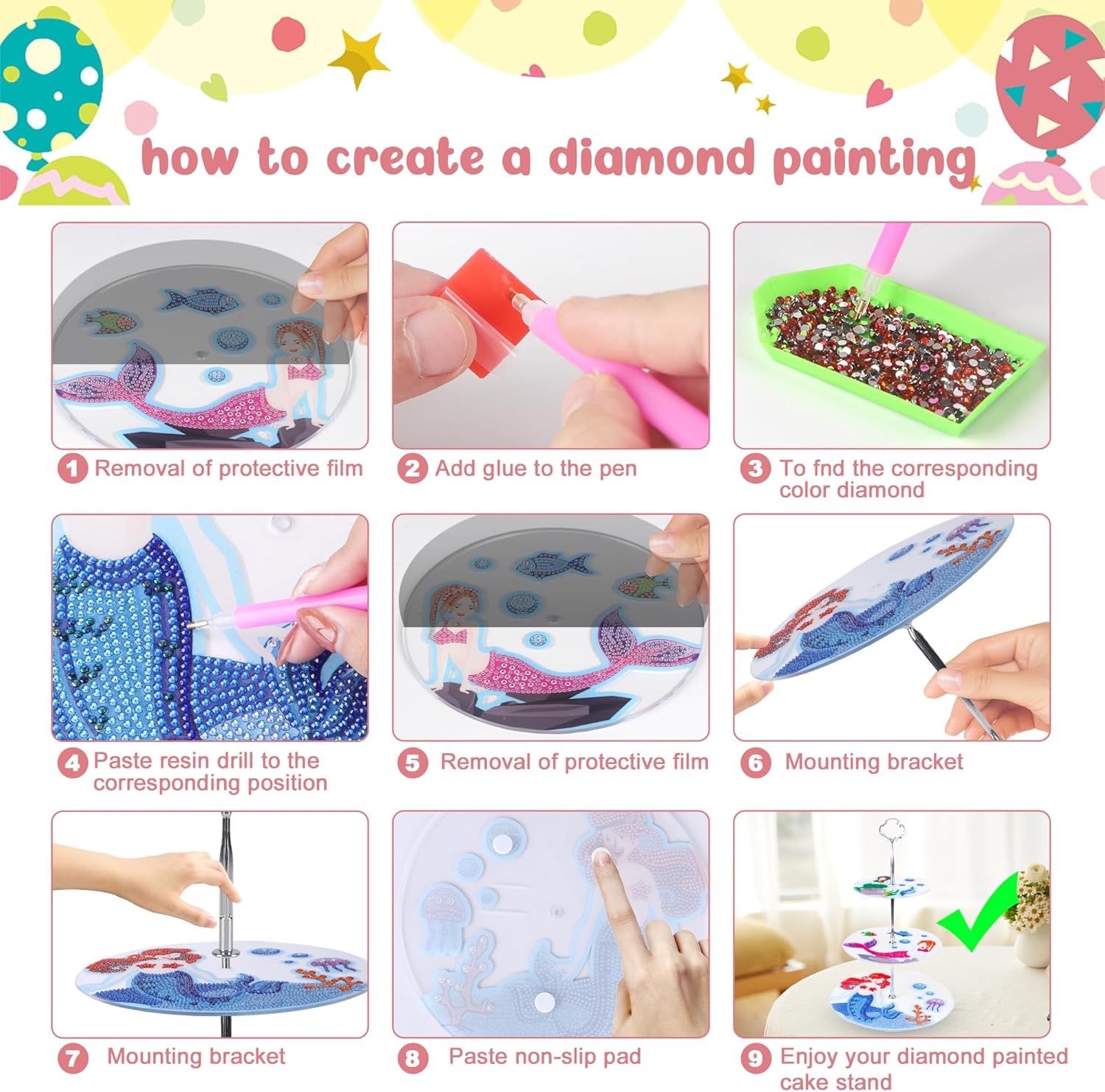 WOWCLAP Soporte para cupcakes de 3 niveles de diamante, bandeja escalonada, se puede utilizar para bodas, fiestas, cupcakes, dulces, postres y