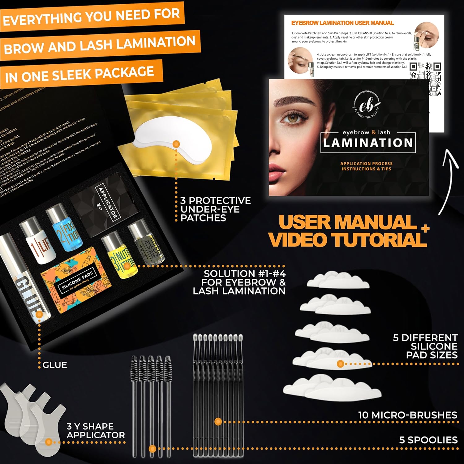 Kit de laminación de cejas y pestañas  Permanente DIY para pestañas y cejas  Levantamiento profesional para un aspecto de cejas más completo y