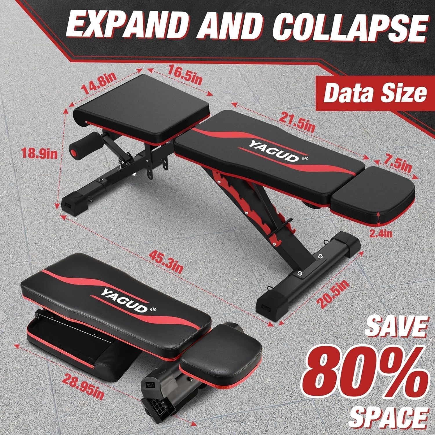 Banco de pesas ajustable, prensa de banco para entrenamiento de cuerpo completo, banco de entrenamiento de 880 libras para gimnasio en casa con
