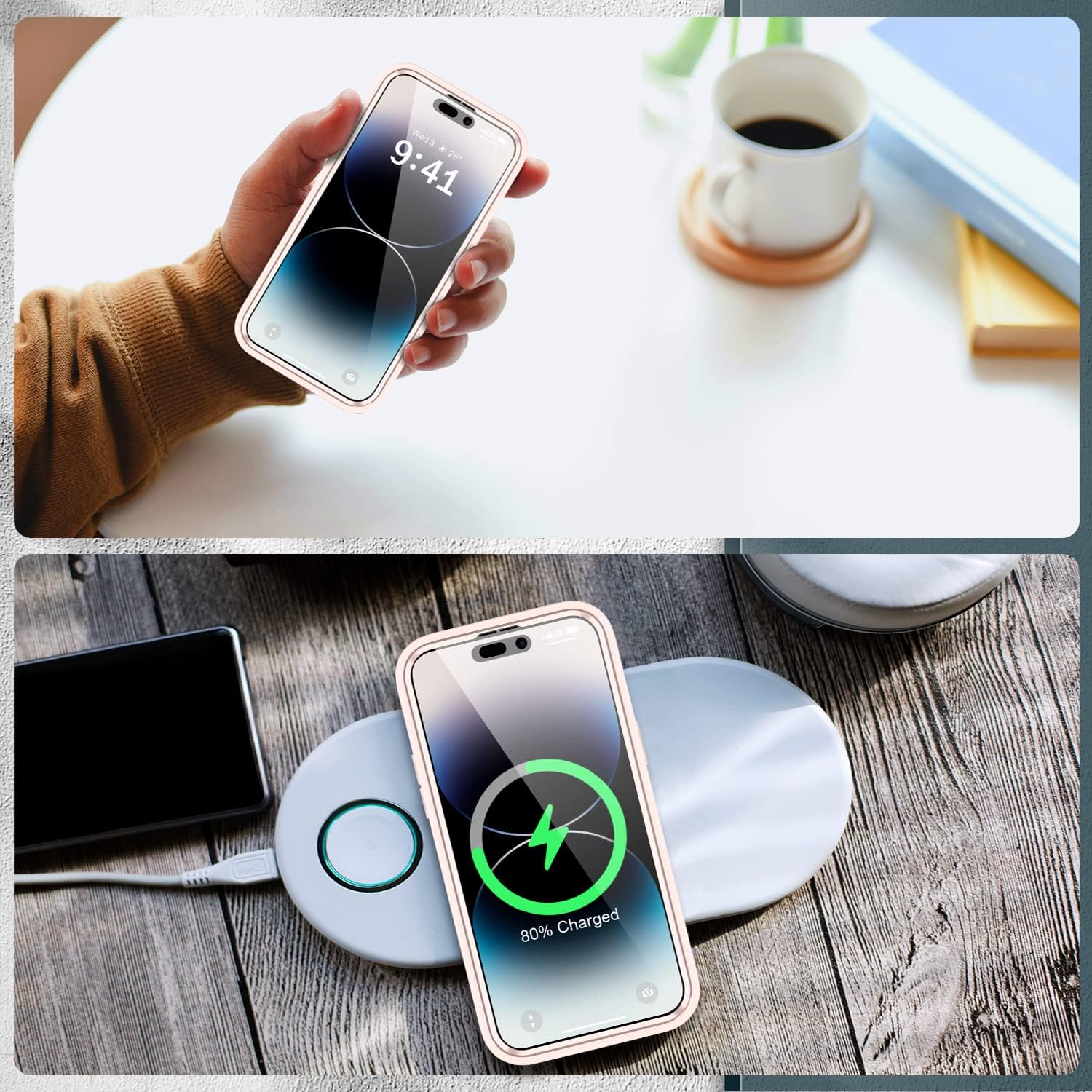 Goodon Funda para iPhone 14 Pro Max con protector de pantalla y protector de lente de cámara, probada contra caídas militares desde 6 pies, funda