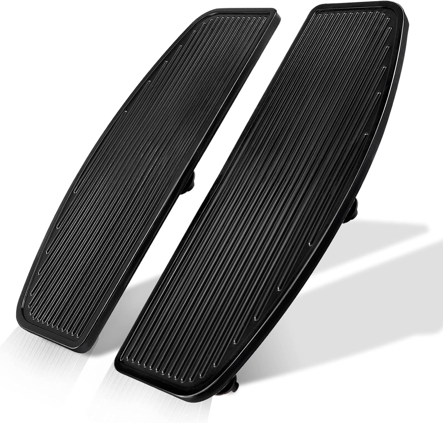 Estribo de goma delantero para motocicleta, estribo de pie ancho, pedales, almohadillas compatibles con Harley Touring Softail Road King Electra
