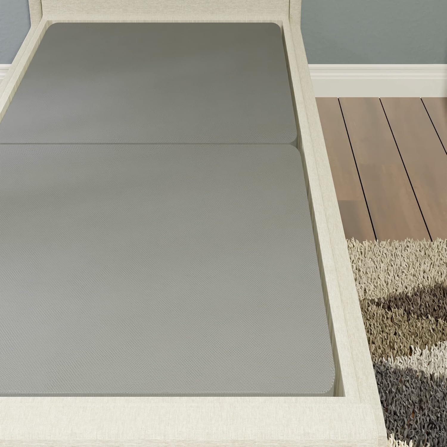 Mayton, Tabla de litera dividida de 1.5 pulgadas totalmente ensamblada para colchónsoporte de cama, individual, gris