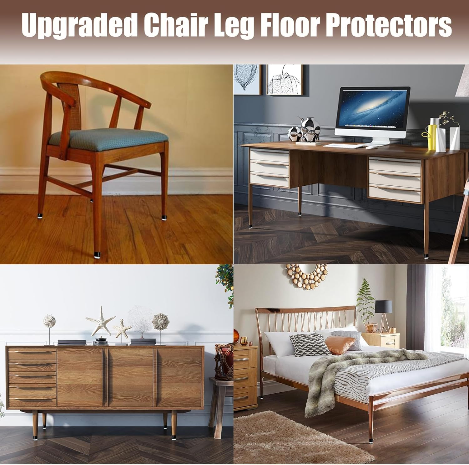 24 protectores de suelo para patas de silla, protectores de patas de silla de mesa para suelos de madera dura, tapa para patas de silla con