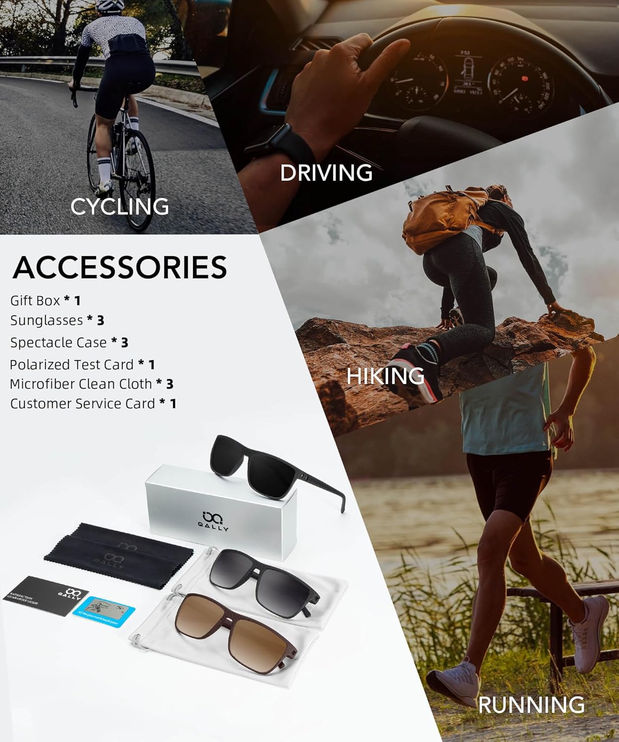 Gafas de sol polarizadas para hombre, ligeras, cuadradas, para conducir, deportes, con protección UV400