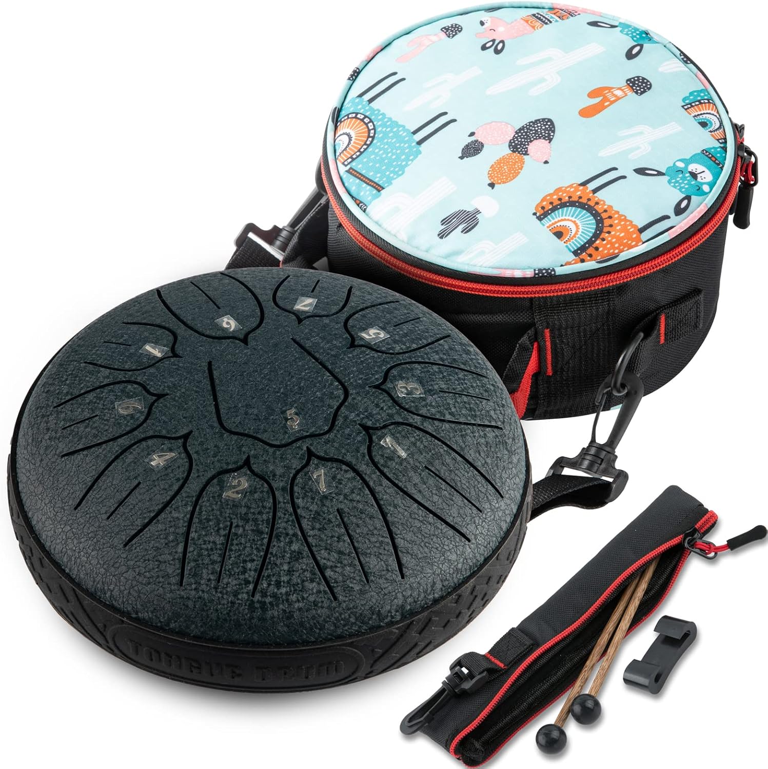 Tambor de lengua de acero, 11 notas, instrumentos de percusión de 6 pulgadas con bolsa de mazos para meditación, educación musical, concierto,