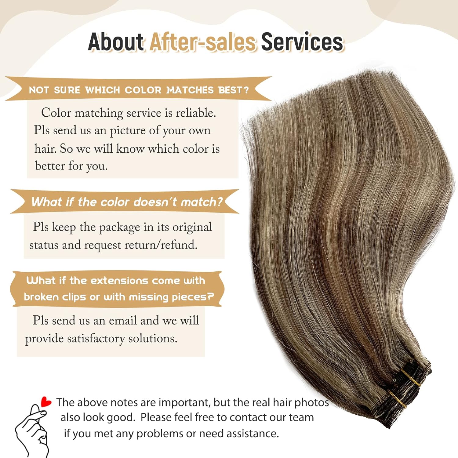 Extensiones de cabello humano real con pinzas, color marrón medio con rubio, extensiones de cabello humano Remy lacio y sedoso, 16 pulgadas, 7