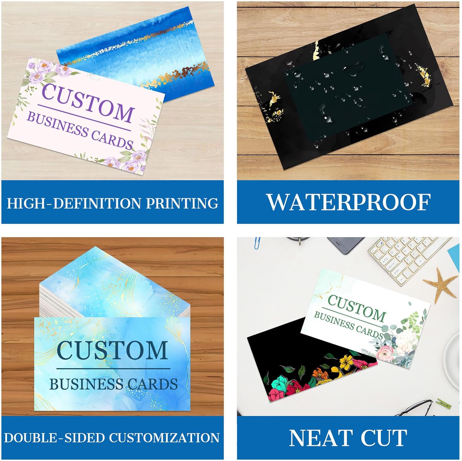 Tarjetas de visita personalizadas personalizadas con logotipo, tarjetas de visita personalizadas 1000, 500, 200, 100, para pequeñas empresas,