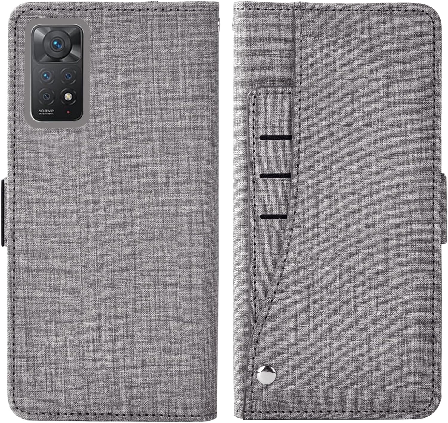 Asuwish Funda de teléfono para Xiaomi Redmi Note 11 Pro 4G5G Funda tipo cartera con protector de pantalla de vidrio templado y correa para la