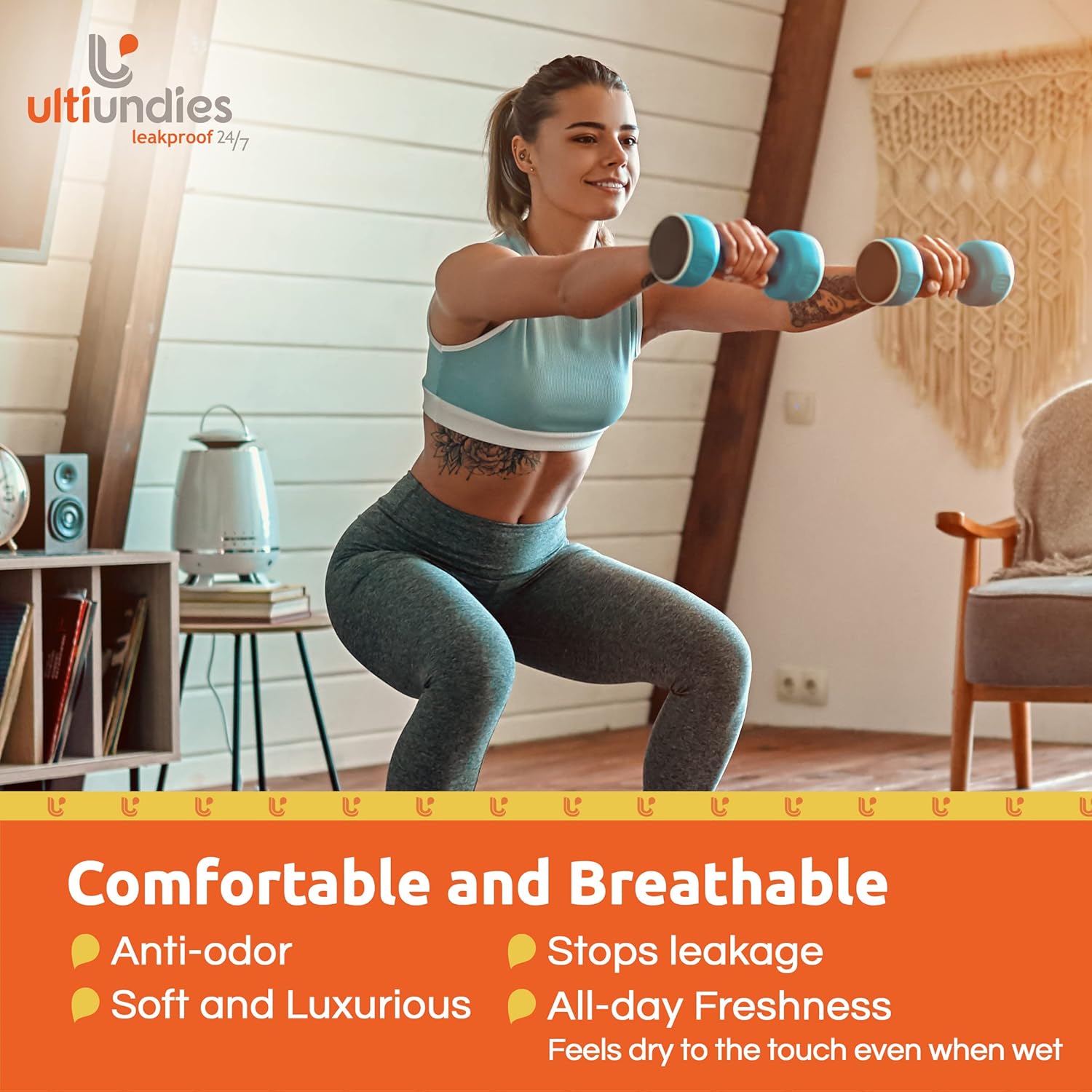 Bikini Modal – Ropa interior para incontinencia para mujer, paquete de 2 bragas reutilizables a prueba de fugas con absorción de luz, Desnudo