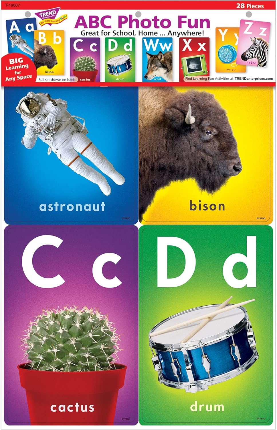 ABC Photo Fun Learning Set, by TREND Enterprises, Juego de aprendizaje de borrado en seco, edades 4-8