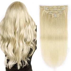 OURI Extensiones de cabello humano real sin costuras, 14 pulgadas, 4.23 oz, 7 unidades, Remy 100 natural, doble trama, color rubio degradado, largo, OURI Extensiones de cabello humano real sin costuras, 14 pulgadas, 4.23 oz, 7 unidades, Remy 100 natural, doble trama, color rubio degradado, largo,