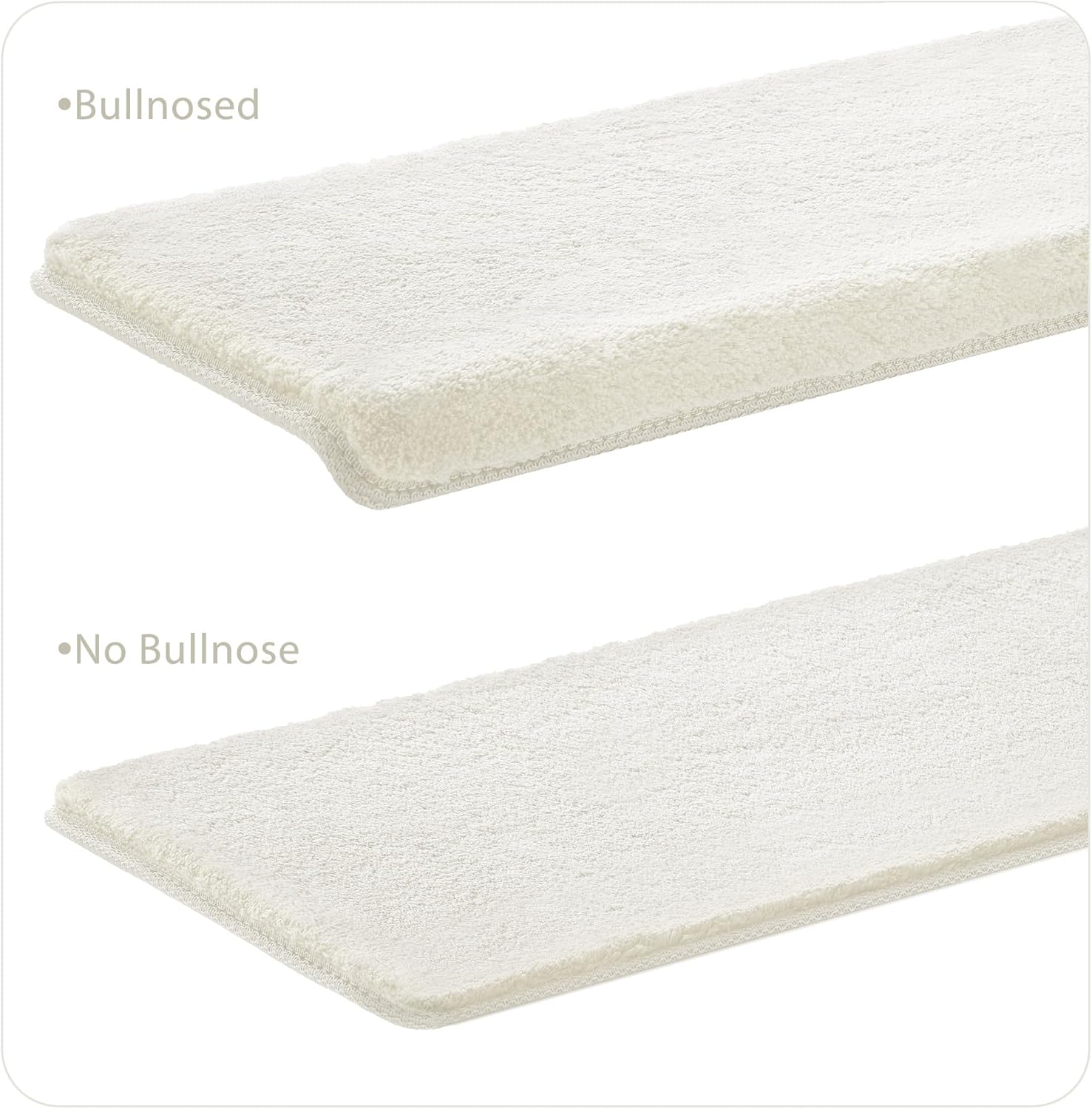 PURE ERA Protectores de escalera para interiores ultra afelpados, suaves, para interiores, aptos para mascotas, cinta antideslizante, sin lavable,