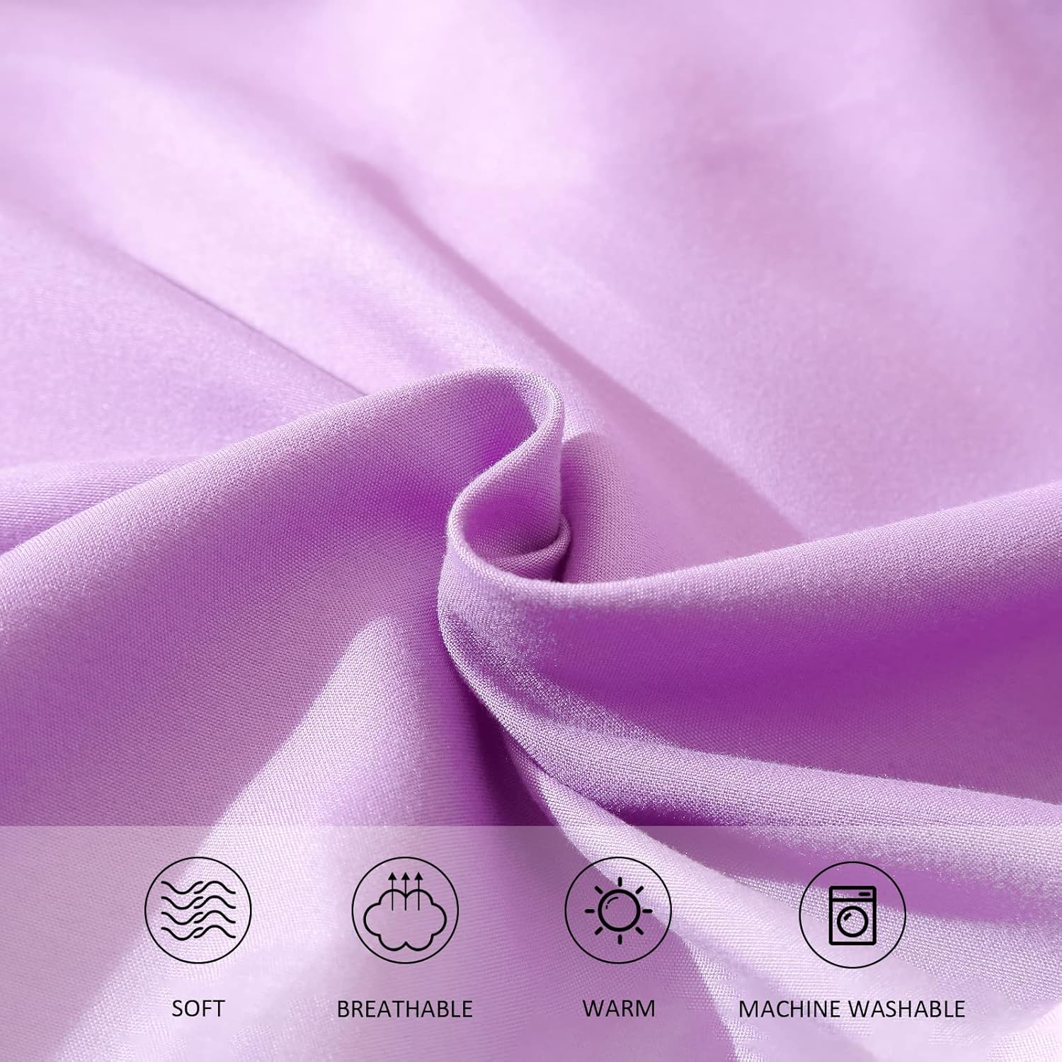 Hiverson Essentials Edredón morado lavanda para cama tamaño Queen, juego de ropa de cama moderno para niñas, suave y ligero, juego de cama de